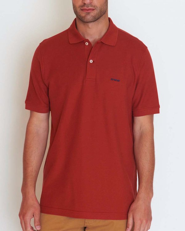 Polo piqué Douglas coupe droite manches courtes uni rouge Polo piqué Douglas coupe droite manches courtes uni rouge