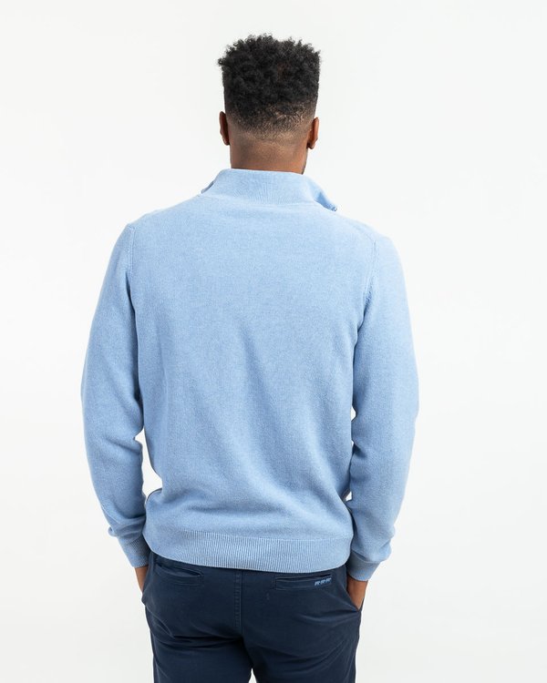 Pull col camionneur coton issu de l'agriculture biologique bleu Pull col camionneur coton issu de l'agriculture biologique bleu