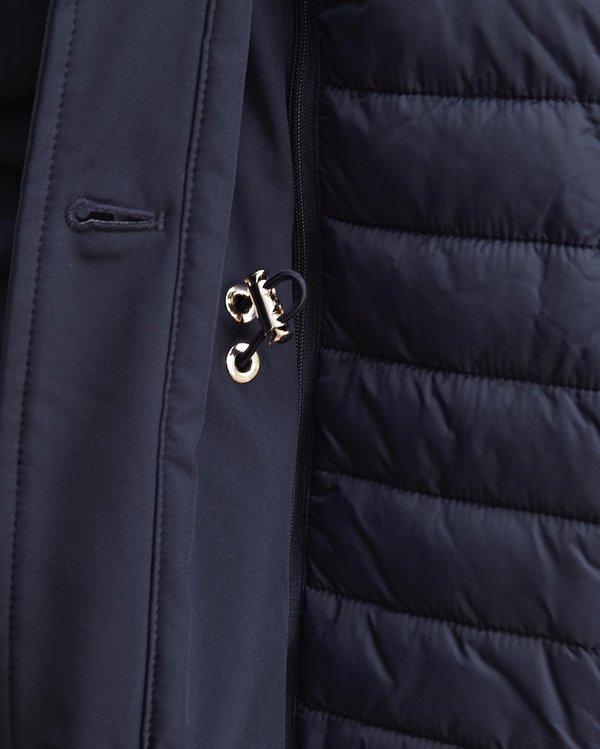 Parka imperméable unie effet 2 en 1 à capuche bleu Parka imperméable unie effet 2 en 1 à capuche bleu