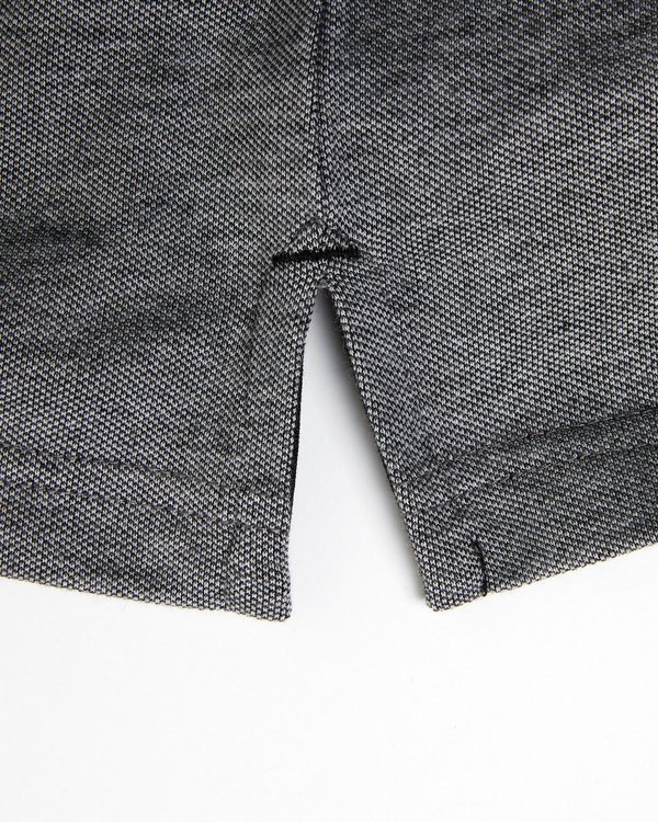 Polo modern fit manches longues col zippé uni en coton bleu