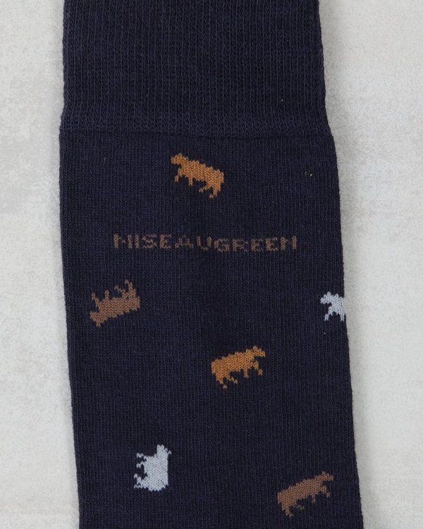 Chaussettes imprimées petites vaches beige