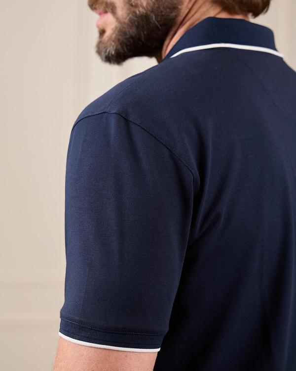 Polo sans bouton bleu