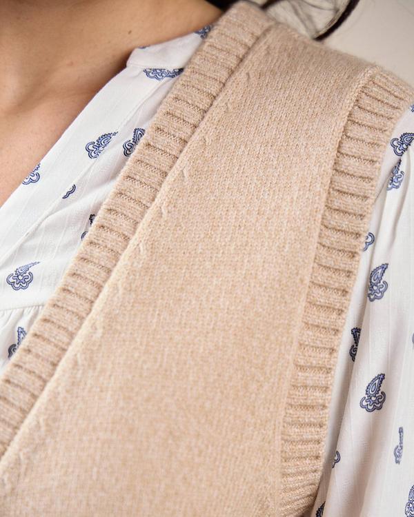Cardigan sans manches beige