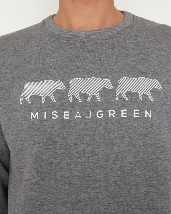 Sweat manches longues col rond 3 vaches en coton bleu Sweat manches longues col rond 3 vaches en coton bleu