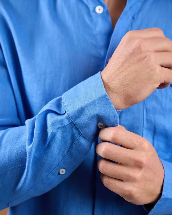 Chemise lin Gibson bleu