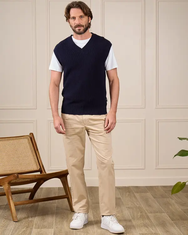 Pull sans manches Gilles bleu