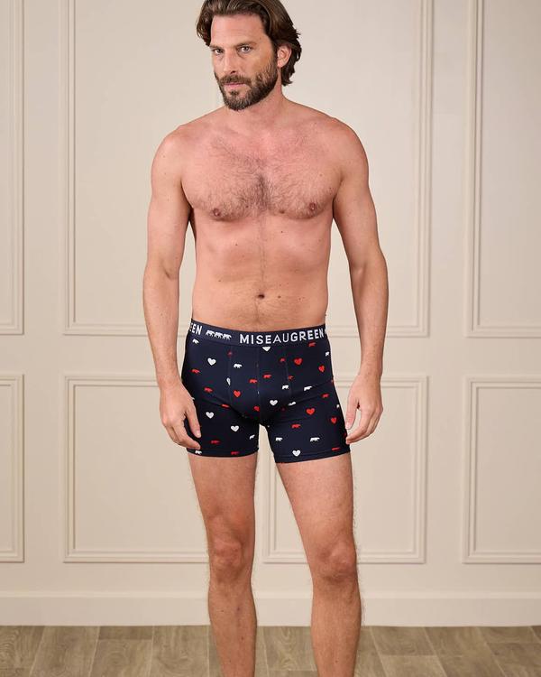 Boxer vaches et cœurs rouge