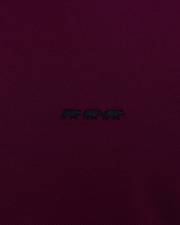 Polo regular fit Robin uni à manches longues rouge Polo regular fit Robin uni à manches longues rouge