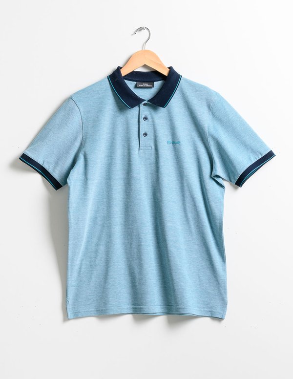 Polo manches courtes regular fit col contrasté vert