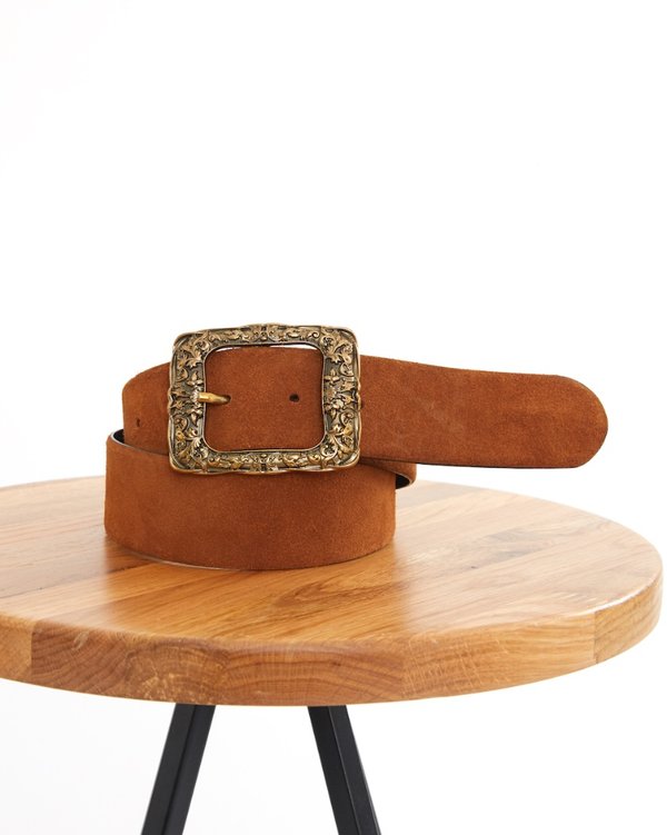 Ceinture unie à boucle en cuir