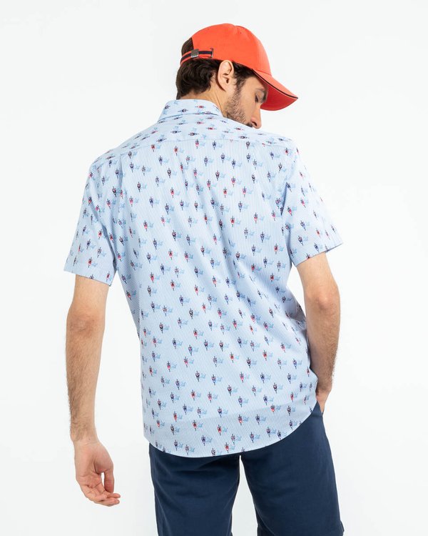 Chemise rayée manches courtes regular fit blanc Chemise rayée manches courtes regular fit blanc