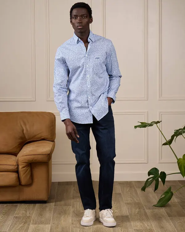 Chemise fantaisie bleu