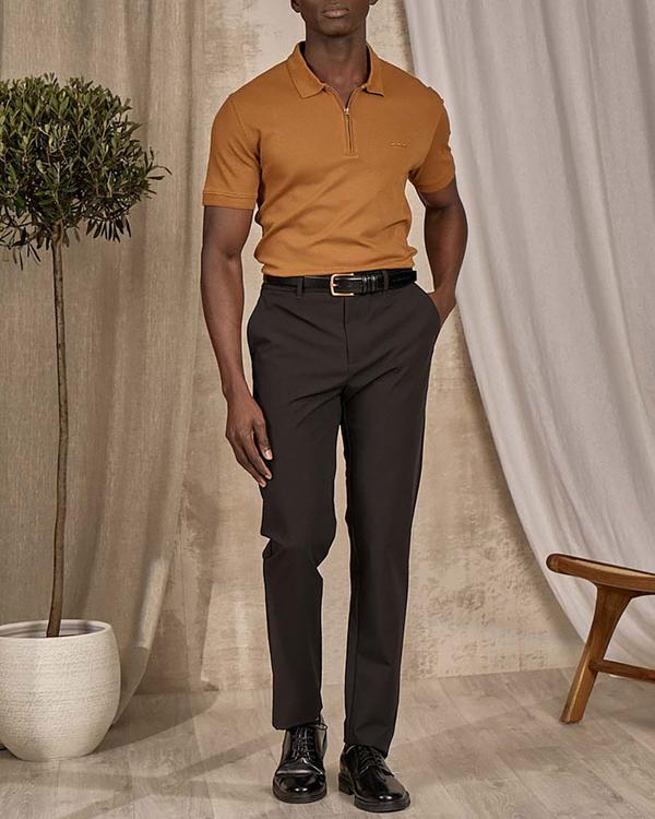 Polo col zippé beige