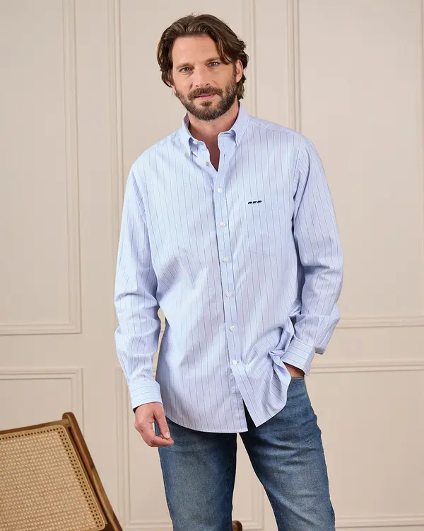 Chemise rayée bleu