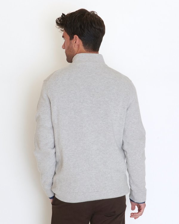 Pull col camionneur Gaston uni en fil italien 80% Laine gris Pull col camionneur Gaston uni en fil italien 80% Laine gris