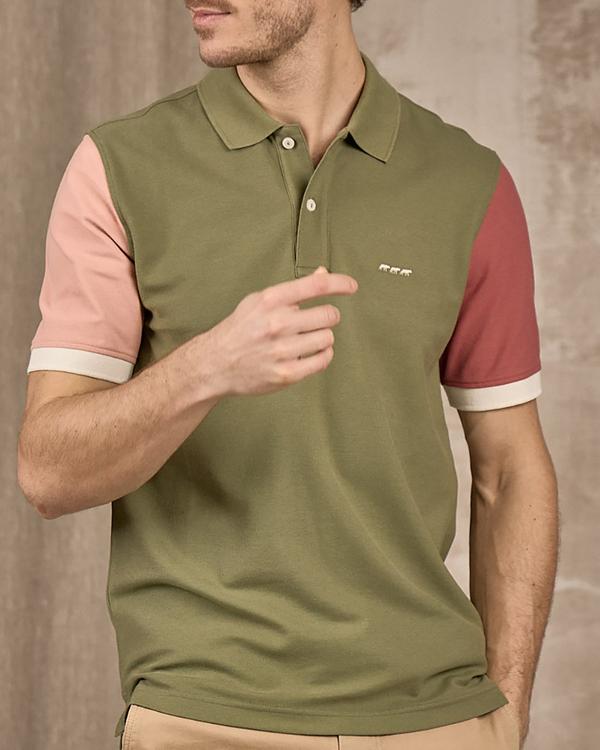 Polo color block vert