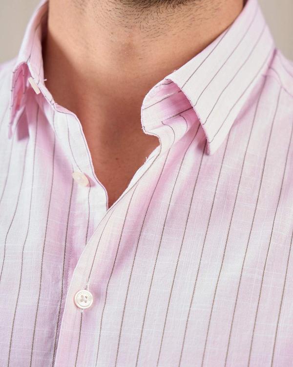 Chemise à rayures rose