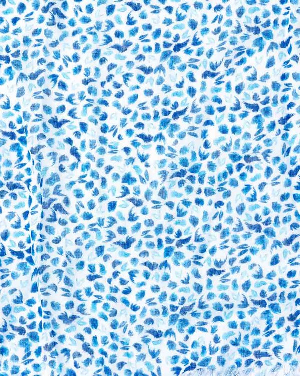 Chèche imprimé en coton bleu