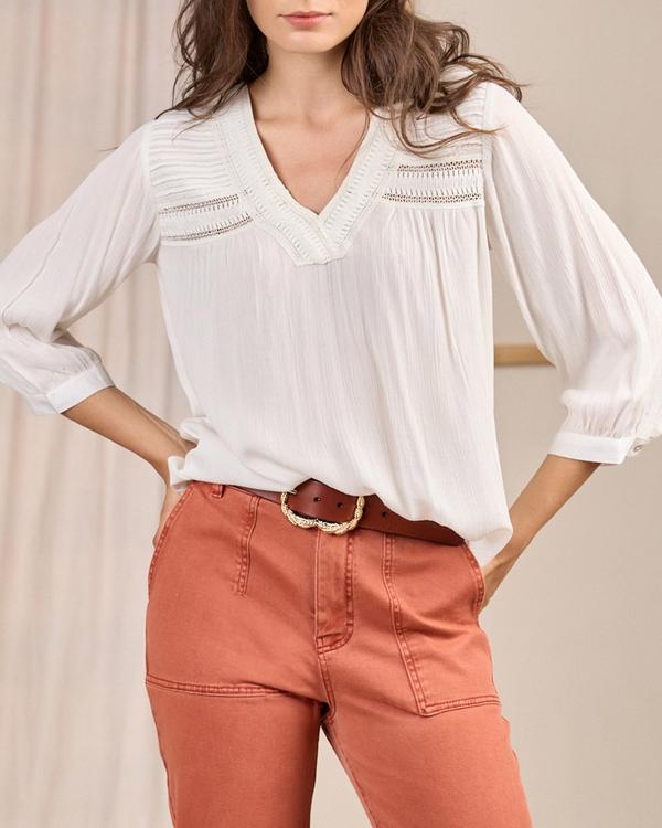 Blouse à détails blanc