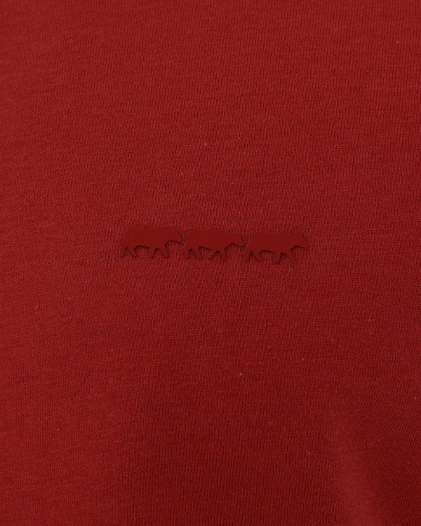 T-shirt cintré uni manches courtes col rond coton marron