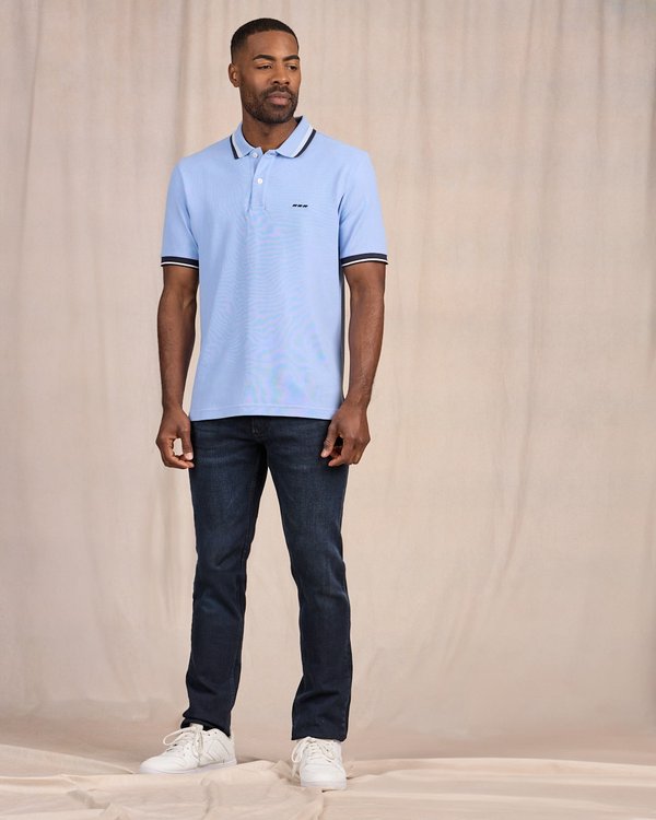 Polo à contraste bleu Polo à contraste bleu