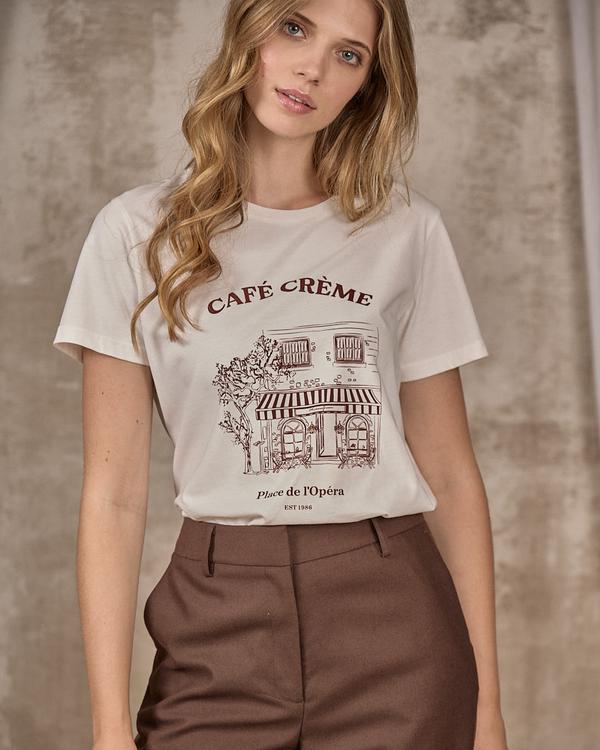 T-shirt Café crème blanc