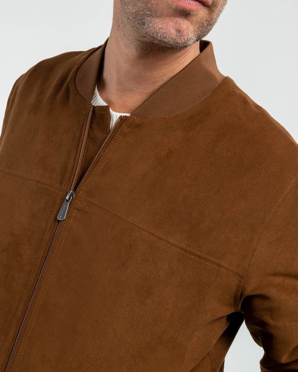 Blouson suédine col teddy regular fit