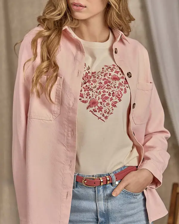 T-shirt cœur fleuri