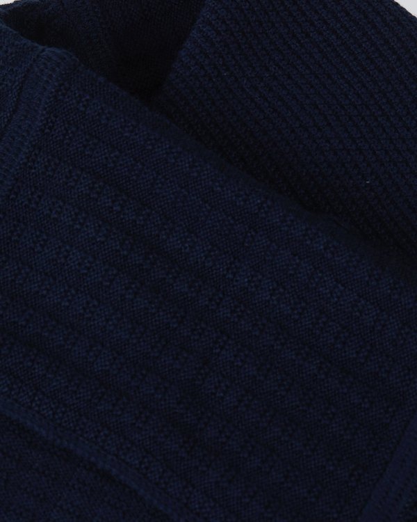 Écharpe tricot unie bleu