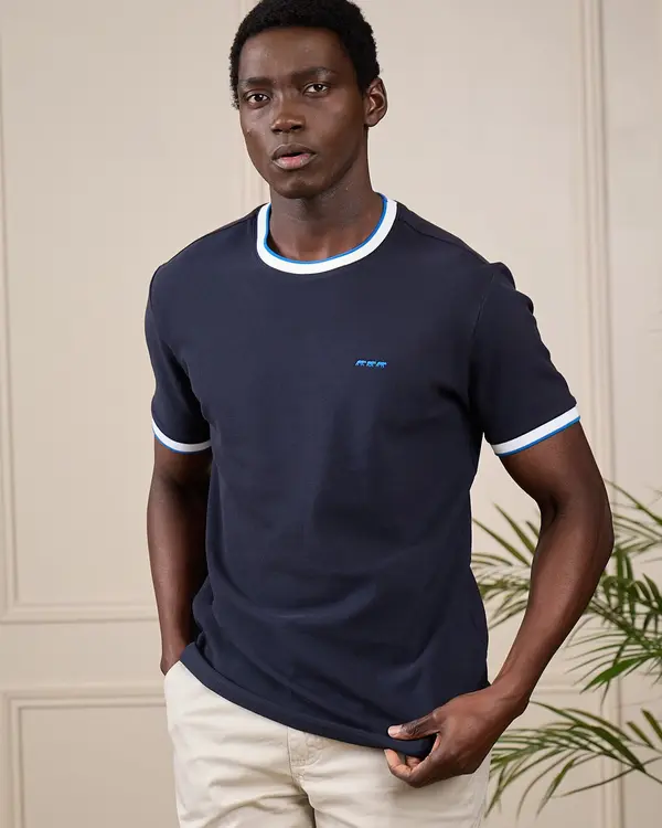 T-shirt piqué George bleu