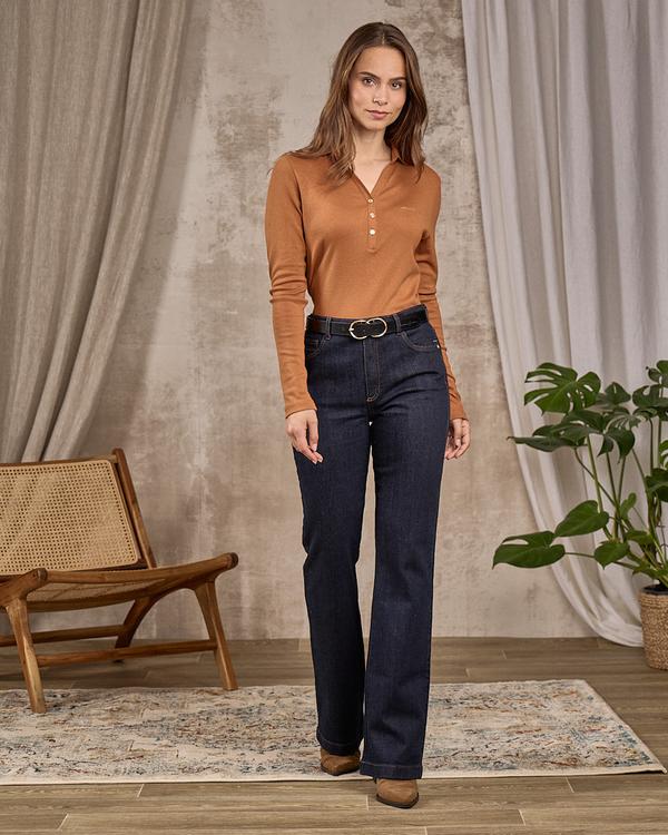 Polo manches longues beige