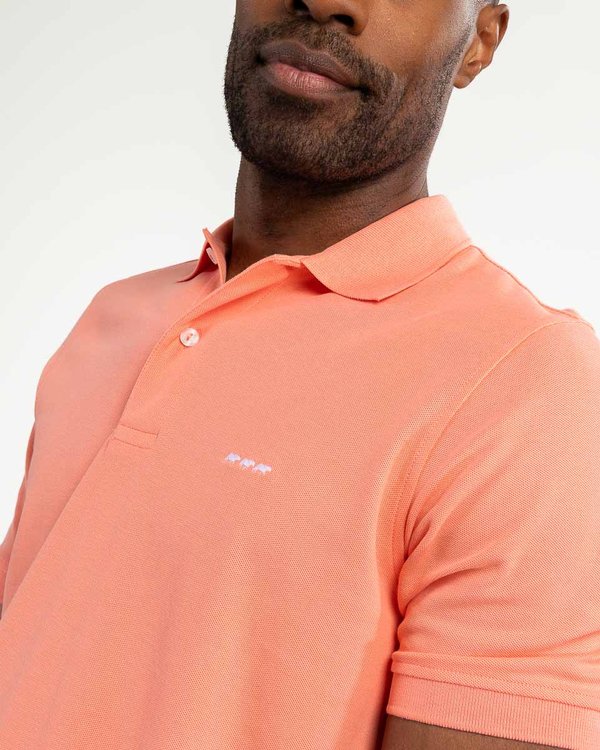 Polo piqué Douglas coupe droite manches courtes uni orange