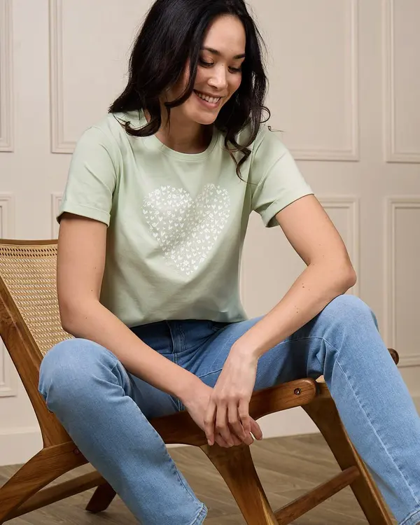 T-shirt cœur Grayce vert