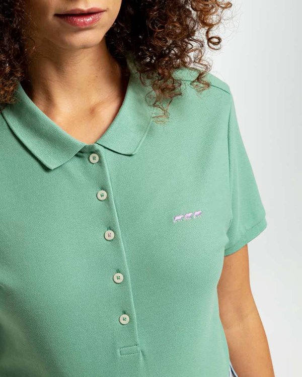 Polo piqué Jeanne manches courtes uni 100% coton vert