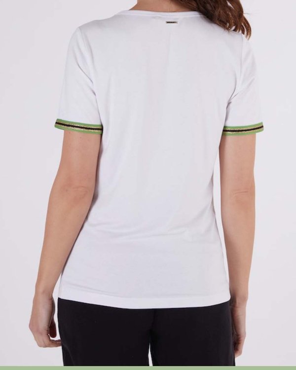 T-shirt col rond à manches courtes blanc nature blanc