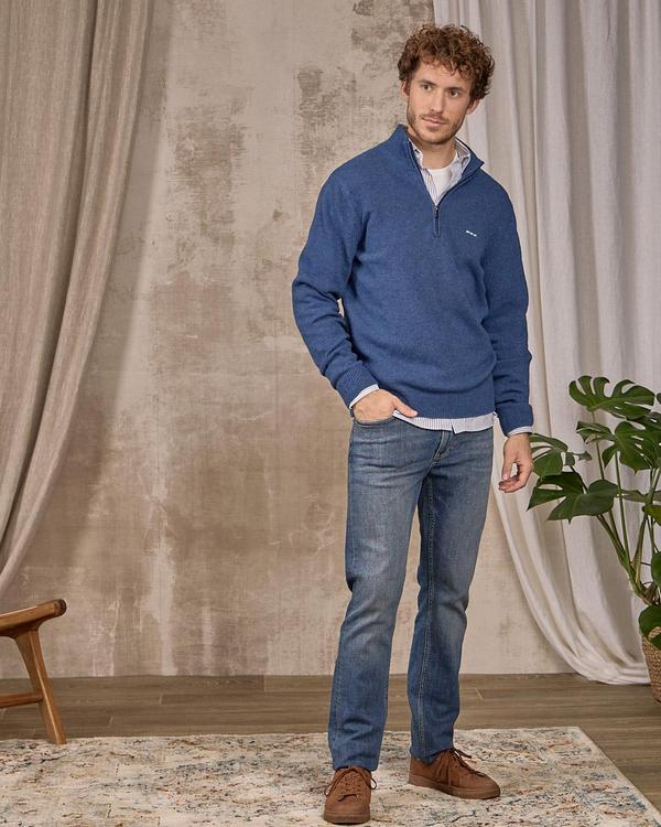 Pull col camionneur bleu Pull col camionneur bleu