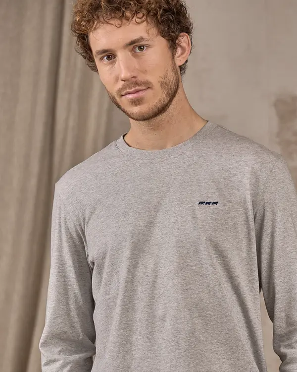 T-shirt col rond gris