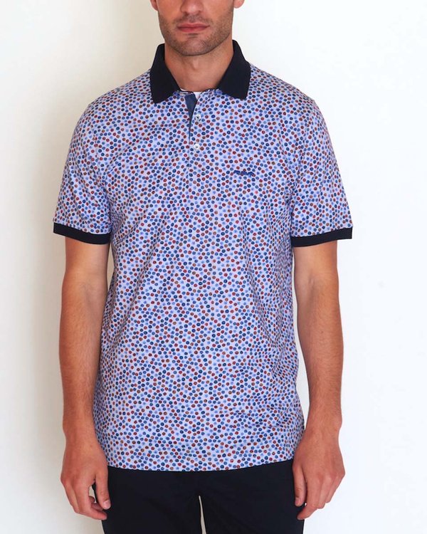 Polo imprimé fleuri coupe modern fit en coton blanc Polo imprimé fleuri coupe modern fit en coton blanc