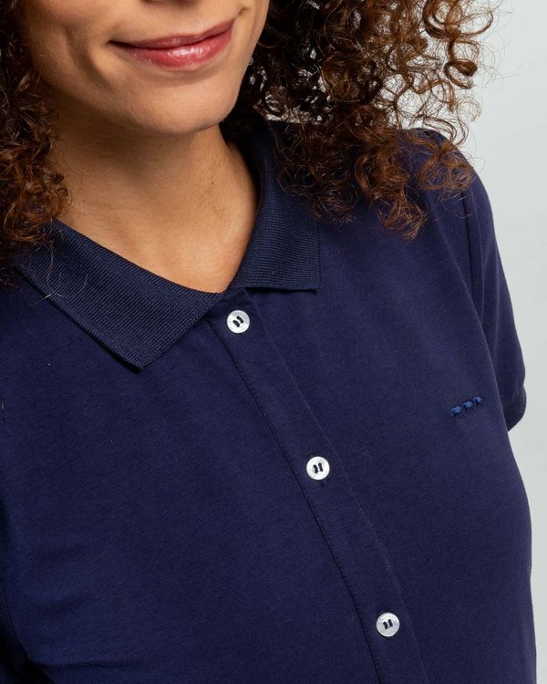 Robe polo unie Standard 100 by OEKO-TEX® bleu Robe polo unie Standard 100 by OEKO-TEX® bleu