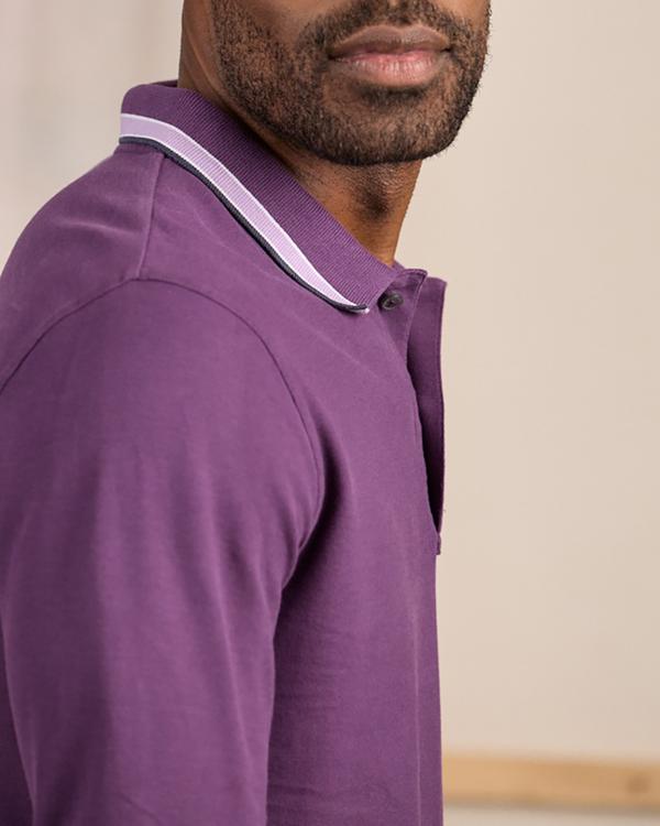 Polo détail col violet