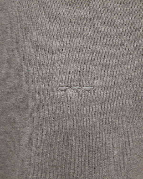 Pull Adam col roulé uni manches longues en coton cachemire gris