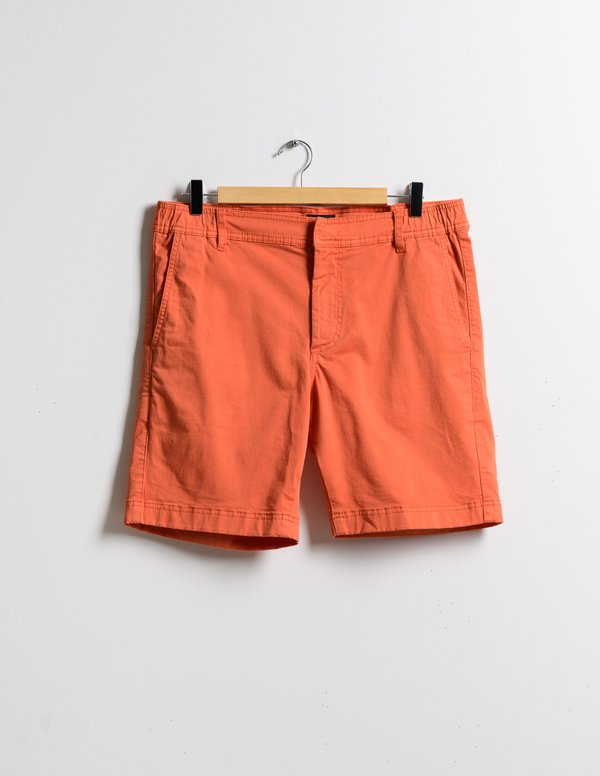 Bermuda chino uni taille élastique en coton orange