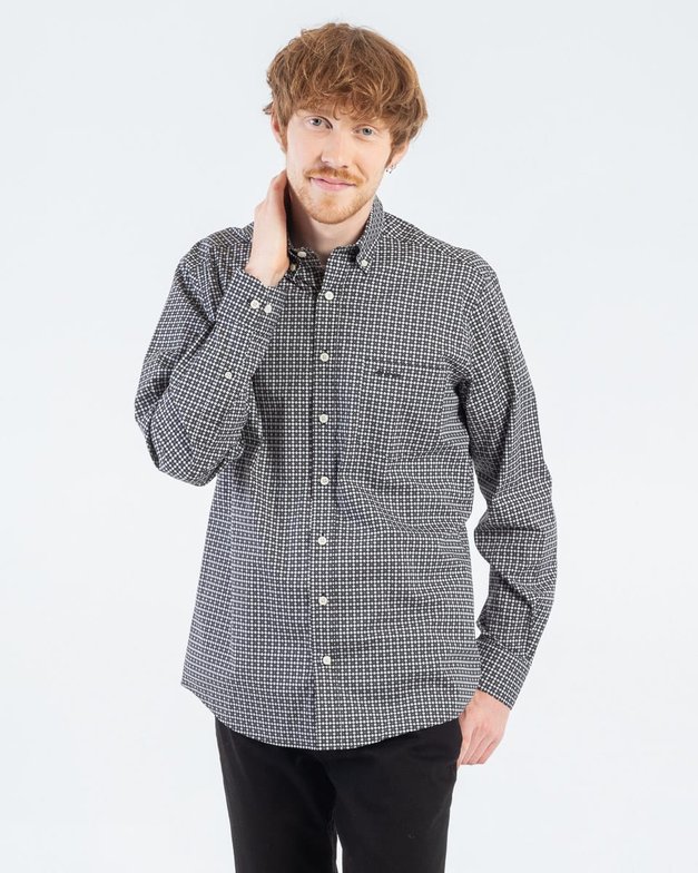 Chemise noir sales et blanche homme
