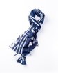 Chèche imprimé rayé en coton bleu Chèche imprimé rayé en coton bleu