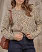 Pull fleuri beige