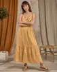 Robe longue imprimée jaune Robe longue imprimée jaune