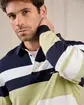 Pull rugby rayé vert