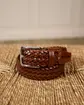 Ceinture tressée cuir George beige