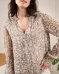 Blouse broderie python beige