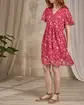 Robe midi fleurie rose
